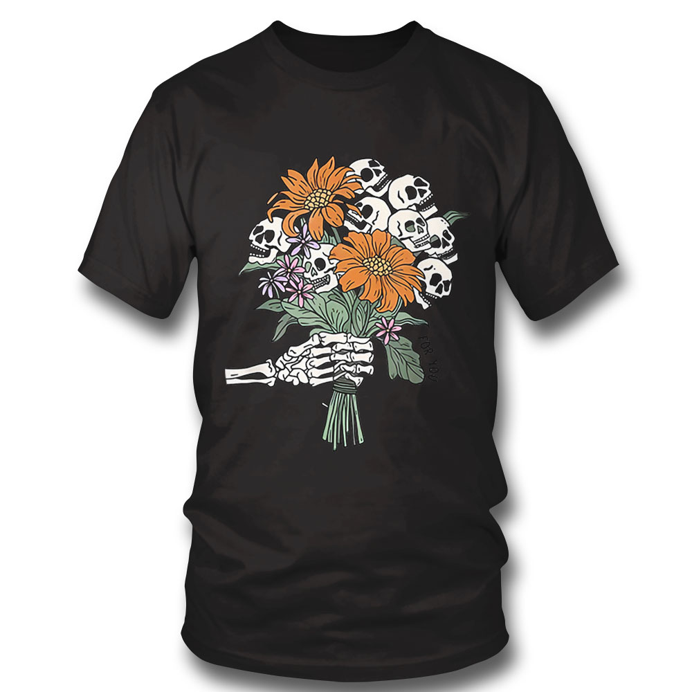 Halloween Skull Bouquet Spooky Skeleton For Women T Shirt Hoodie, Long Sleeve, Tank Top