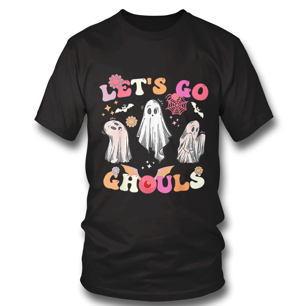 Retro Groovy Lets Go Ghouls Halloween Ghost Outfit Costumes T Shirt