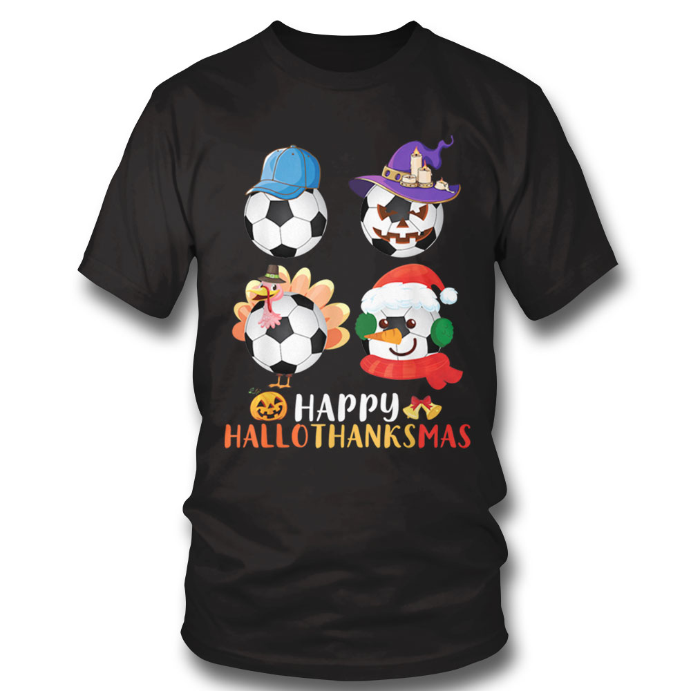Soccer Balls Witch Pilgrim Noel Costume Happy Hallothanksmas T-shirt Hoodie, Long Sleeve, Tank Top