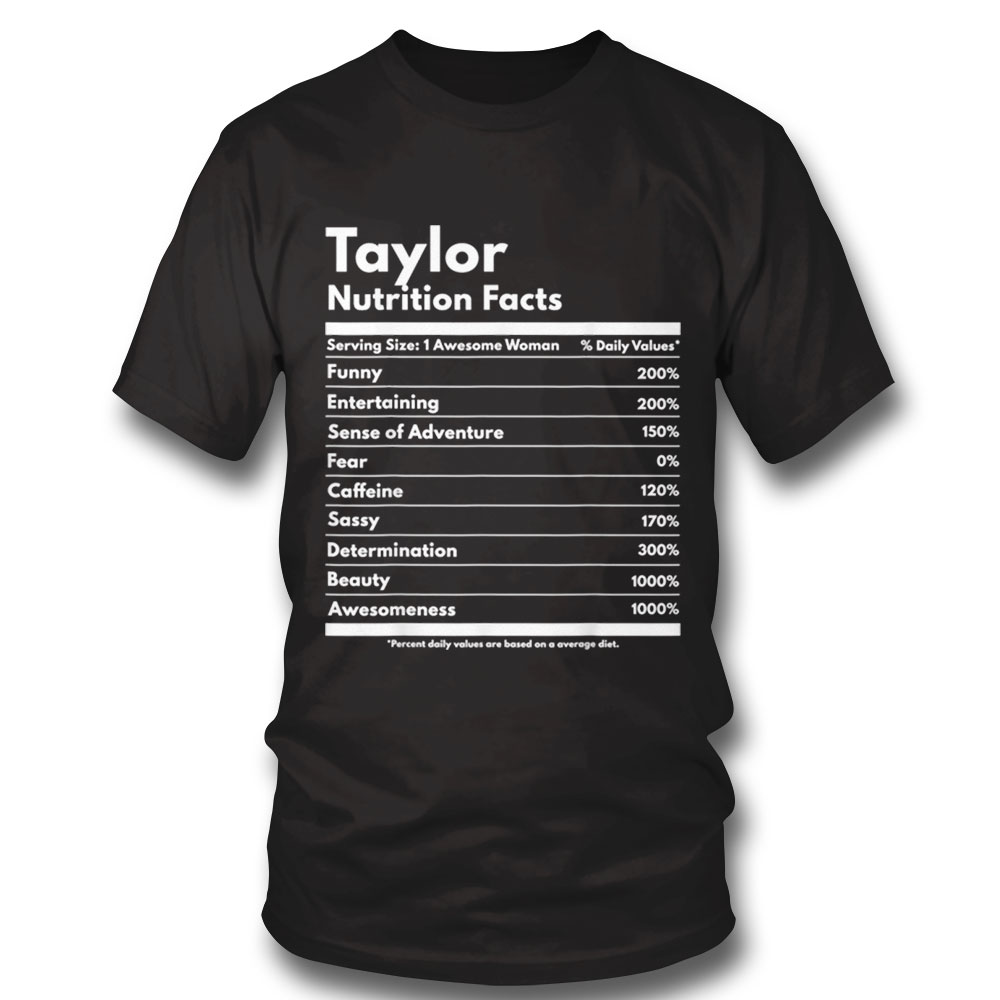 Taylor Nutrition Facts Gift Funny Personalized Name Taylor T Shirt Hoodie, Long Sleeve, Tank Top
