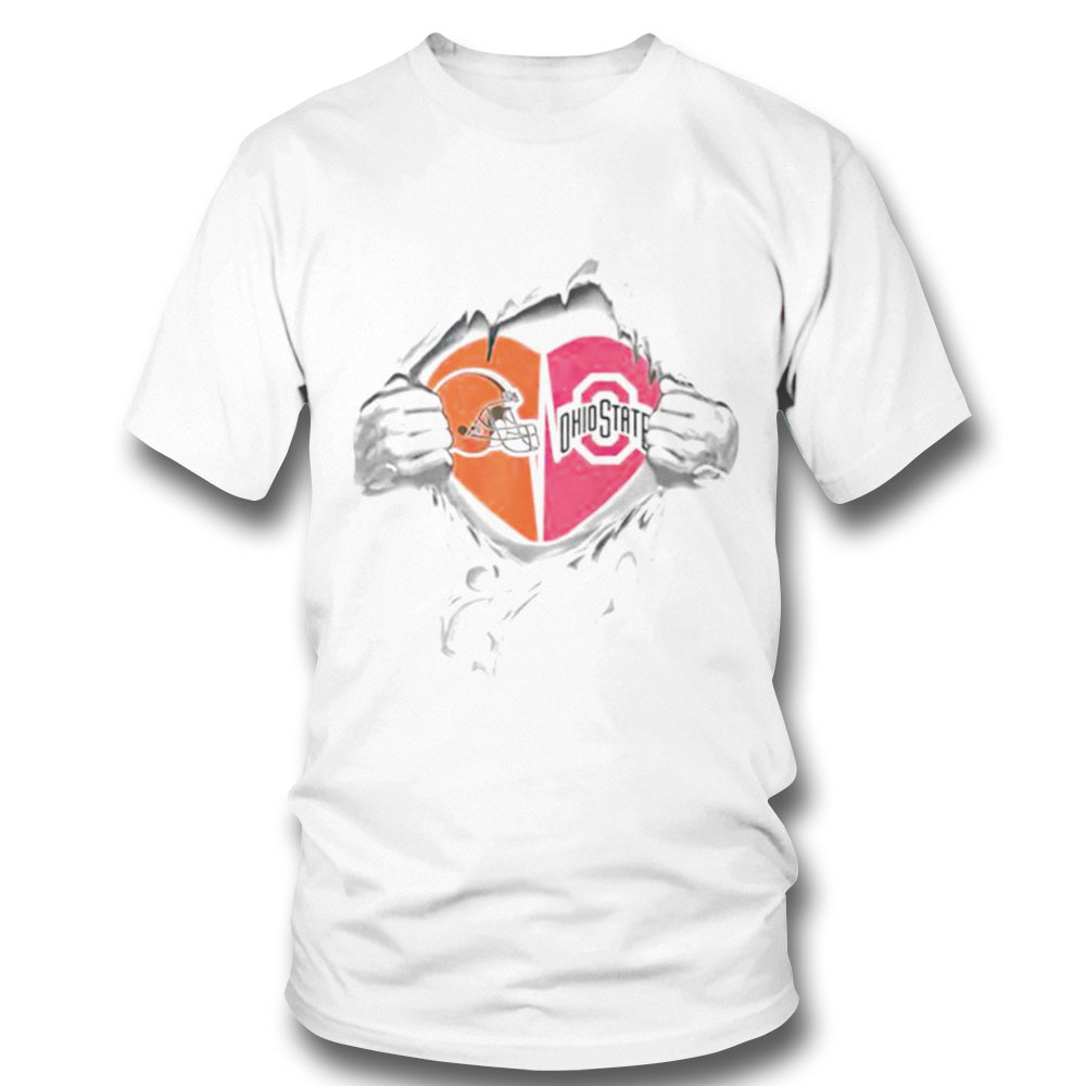 Cleveland Browns And Ohio State Buckeyes Its In My Heart Shirt Sweatshirt, Tank Top, Ladies Tee