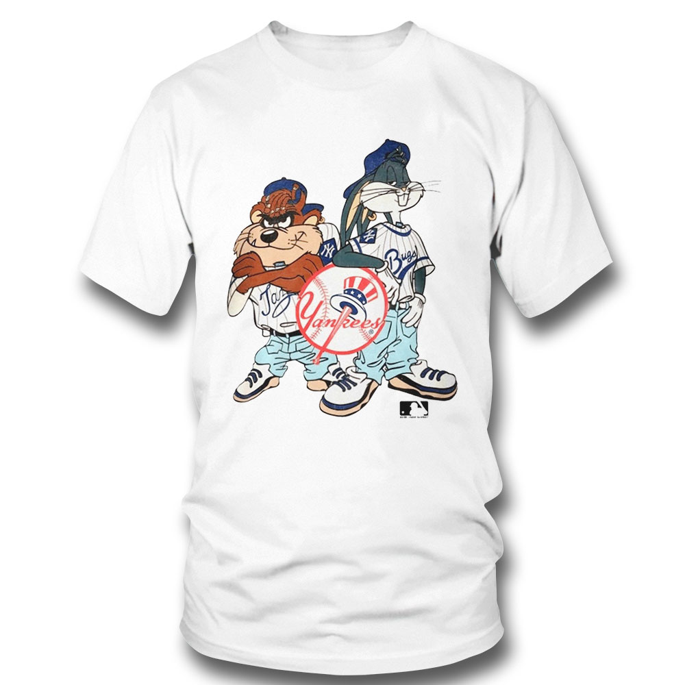 Taz Bugs Bunny New York Yankees Shirt Single Stitch 1993 Looney Mlb Baseball T-shirt Long Sleeve, Ladies Tee