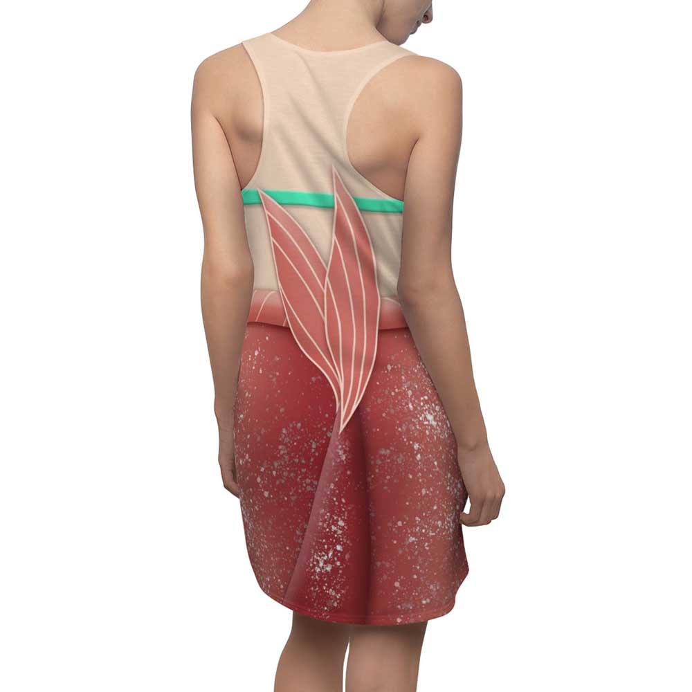 Adult Mermaid Melody Sleeveless Racerback Dress Costume Disney Little Mermaid Cosplay Halloween Cosplay