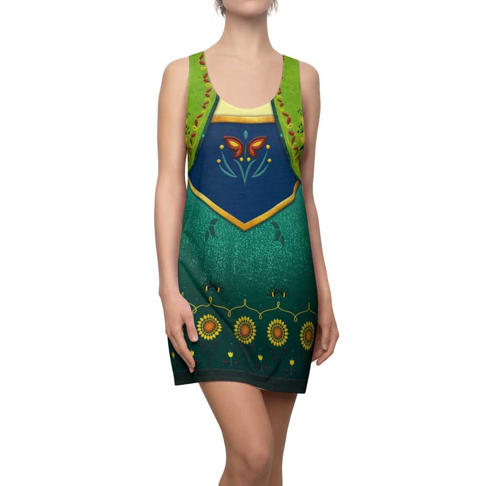 Anna Racerback Dress Costume Frozen Fever Halloween Cosplay