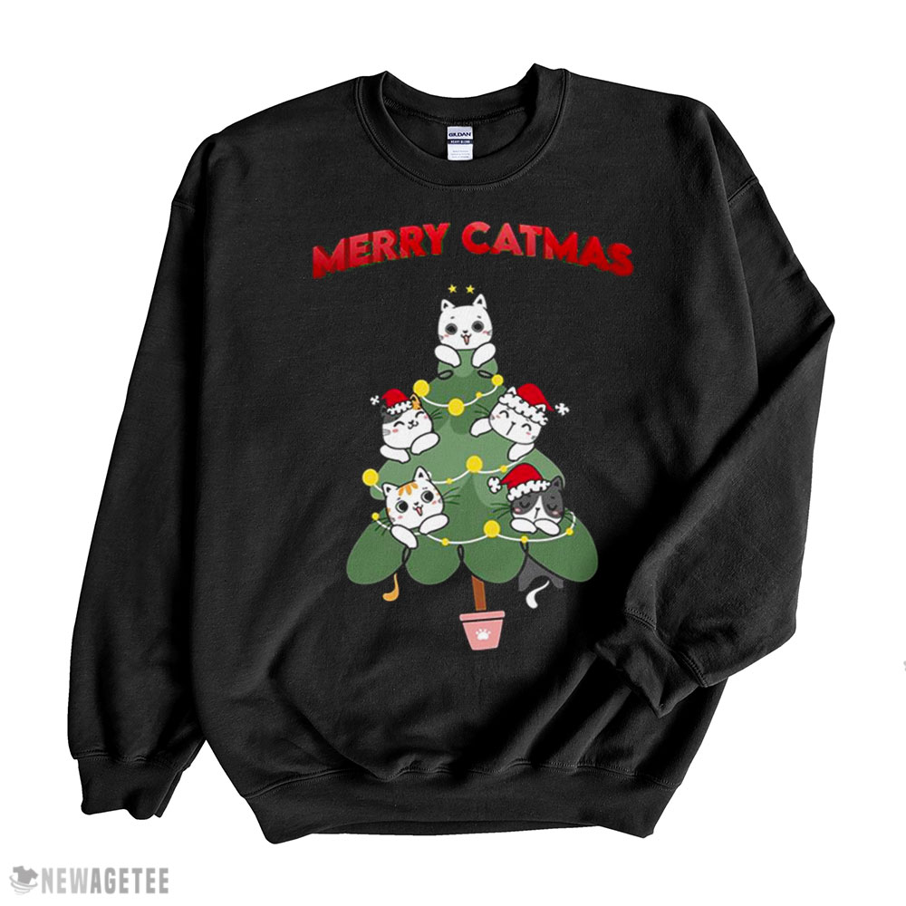 Be Careful With Cat Playing With Christmas Shirt Sweatshirt, Tank Top, Ladies Tee