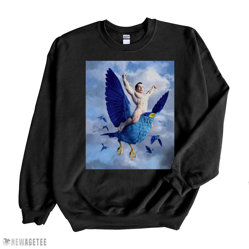 Elon Musk Ridding Twitter Bird Shirt Long Sleeve, Ladies Tee