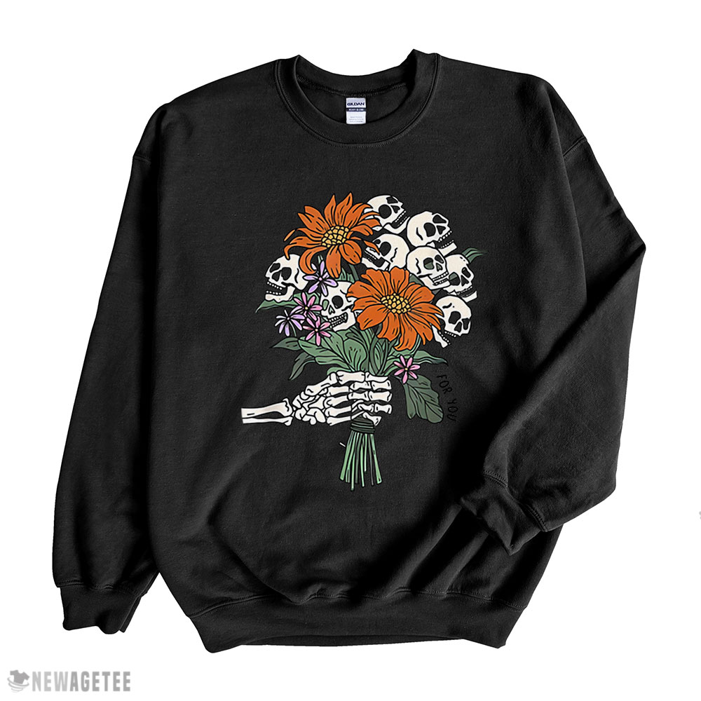 Halloween Skull Bouquet Spooky Skeleton For Women T Shirt Hoodie, Long Sleeve, Tank Top