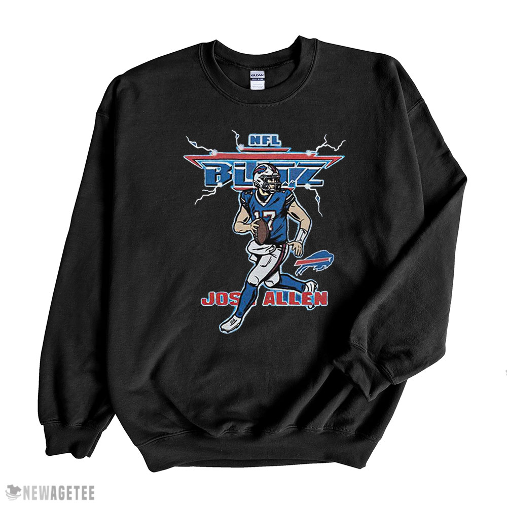 Josh Allen Nfl Blitz Buffalo Bills Lighting Retro Buffalo Bills T-shirt Long Sleeve, Ladies Tee