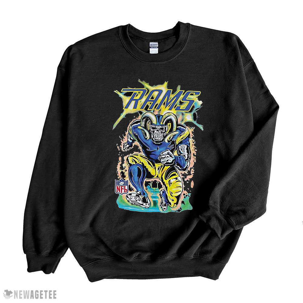 Los Angeles Rams T-shirt Vintage Nfl Los Angeles Rams Skeleton Long Sleeve, Ladies Tee