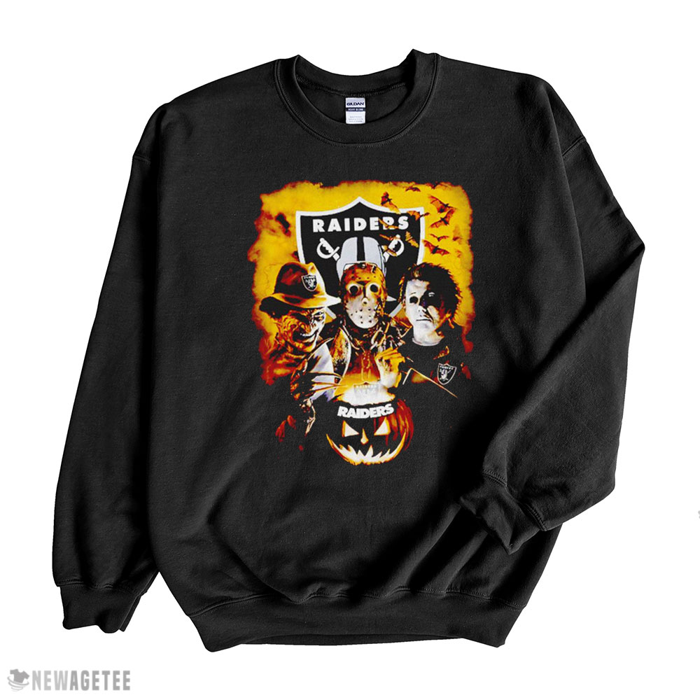 Michael Myers And Freddy Krueger And Jason Voorhees Las Vegas Raiders Halloween Shirt Hoodie, Long Sleeve, Tank Top