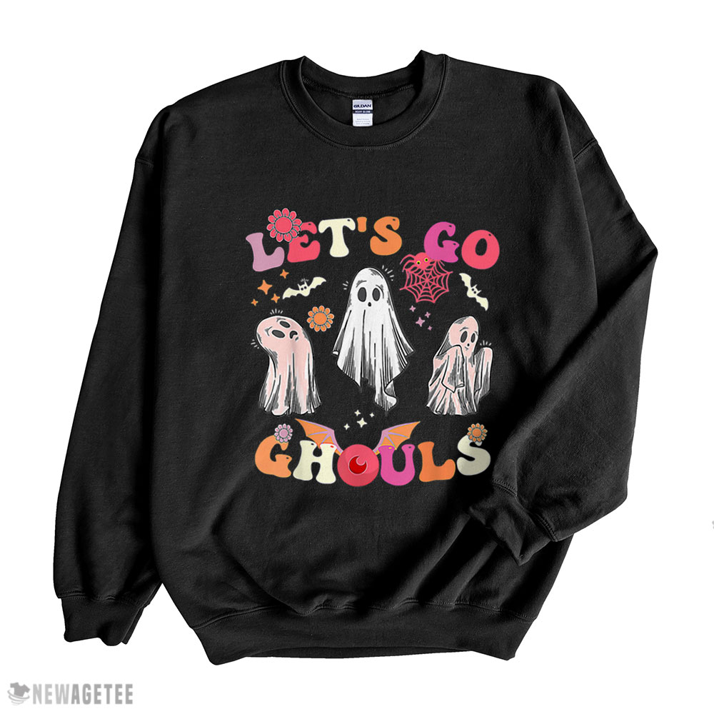 Retro Groovy Lets Go Ghouls Halloween Ghost Outfit Costumes T Shirt