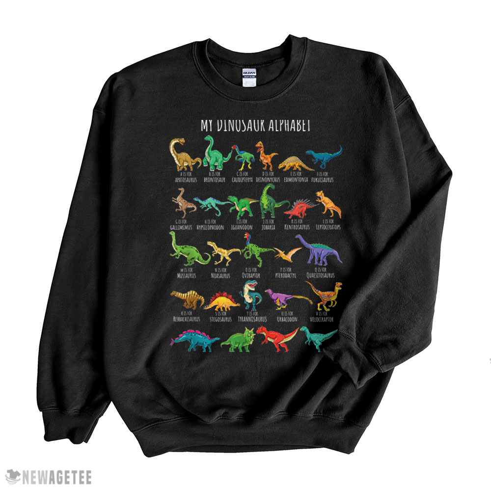 Types Of Dinosaurs Alphabet A Z Abc Dino Identification T-shirt Hoodie, Long Sleeve, Tank Top