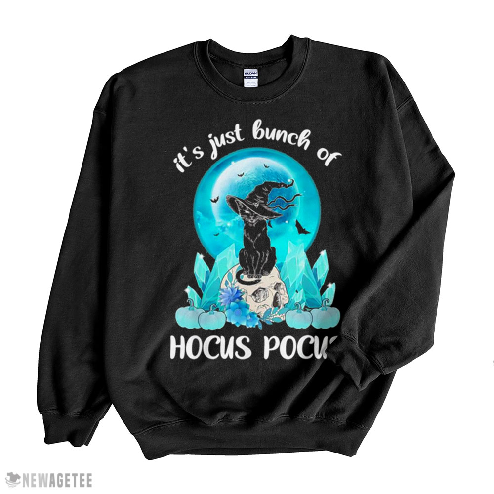Vintage Halloween Black Cat Its Just A Bunch Of Hocus Pocus Halloween 2022 T Shirt Long Sleeve, Ladies Tee