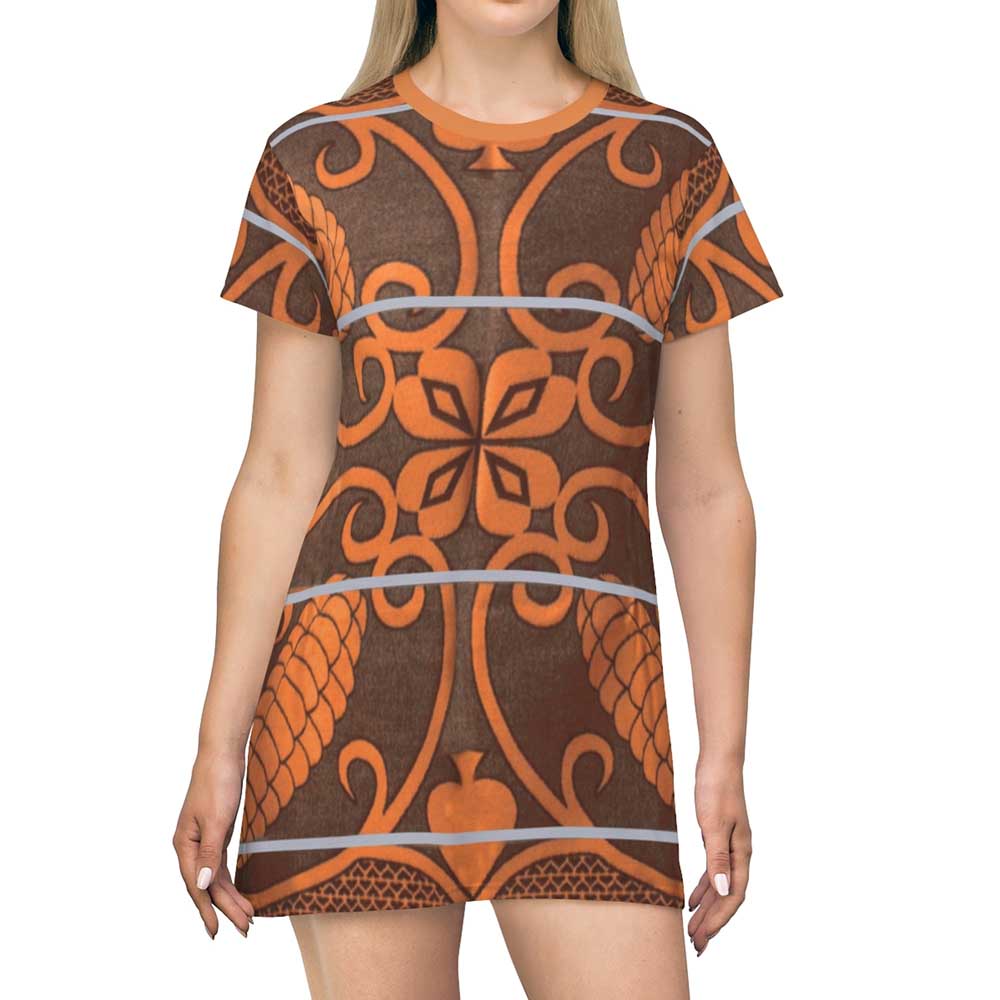 Brown And Orange Basotho Dress Costume Black Panther Short Sleeve