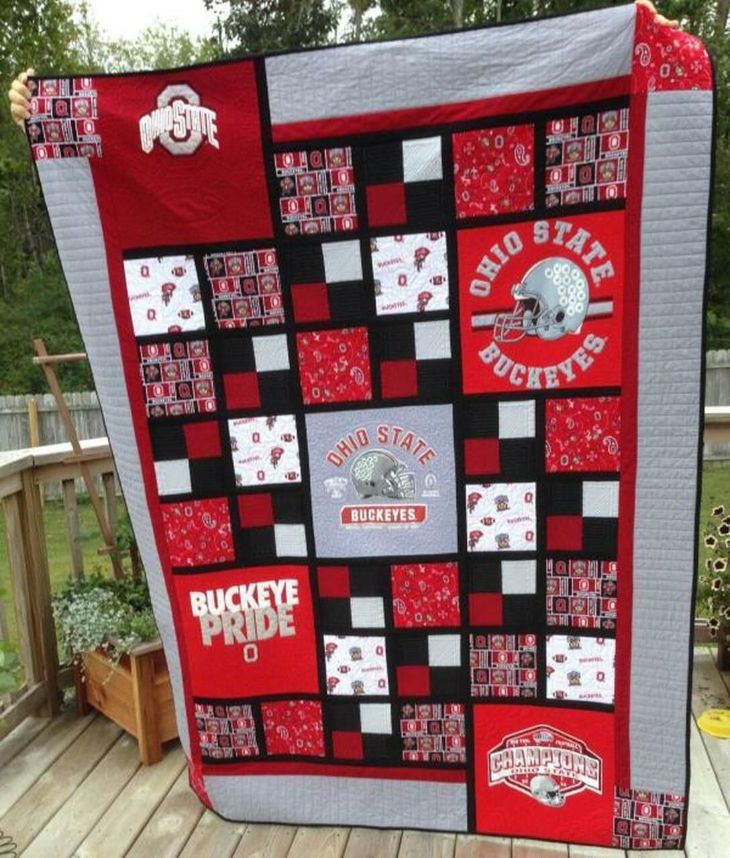 Buckeye Pride Ncaa Ohio State Buckeyes Green Fleece Quilt Blanket Comfortable