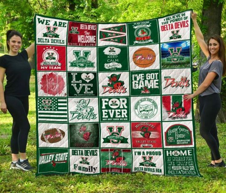 Delta Devils Ncaa Mississippi Valley State Delta Devils Collection Fleece Quilt Blanket Gift