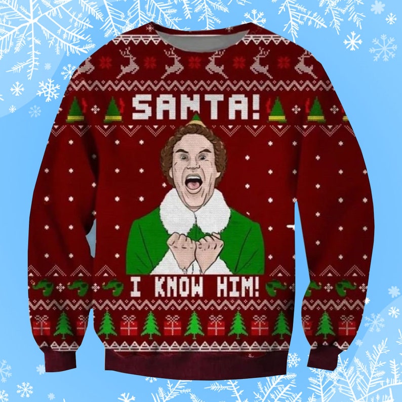 Elf Rotten Tomatoes Ugly Christmas Sweater Gift Xmas