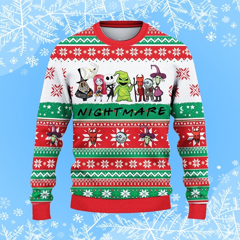 Friends Nightmare Halloween Ugly Christmas Sweater Gift Xmas