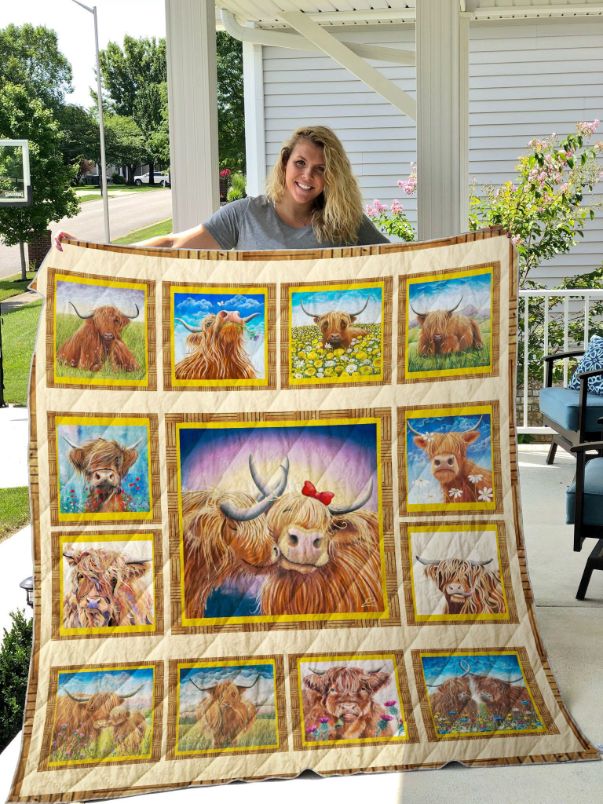 Highland Cows Cute Fleece Quilt Blanket Comfortable