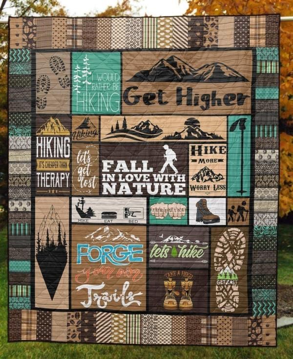 Hiking Fall In With Nature Fleece Quilt Blanket Comfortable
