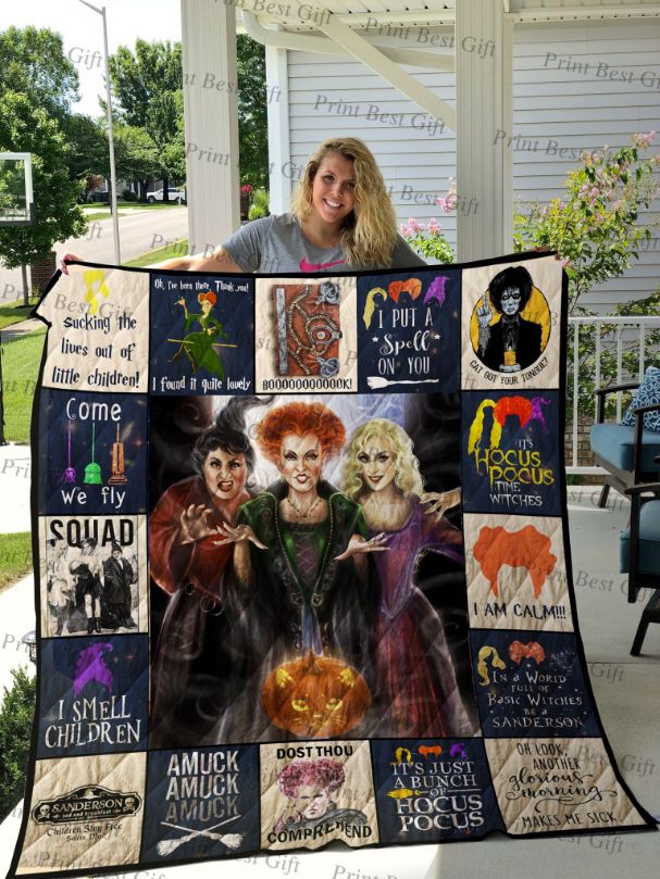 Hocus Pocus Come We Fly Poster Fleece Quilt Blanket Gift