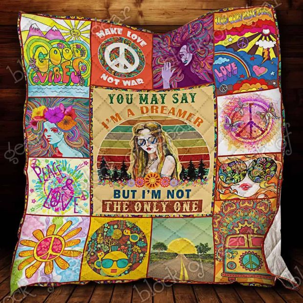 Im Not The Only One Hippie Girl Fleece Quilt Blanket Premium