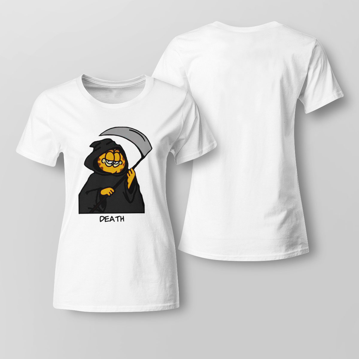 Garfield Death Halloween Shirt Sweatshirt, Tank Top, Ladies Tee