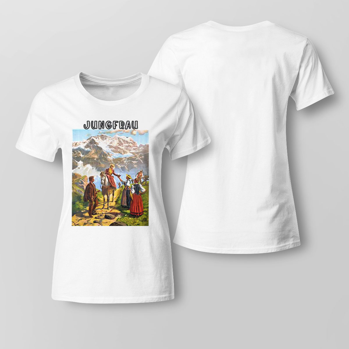 Jungfrau Panoramic Vintage Travel Switzerland Shirt Sweatshirt, Tank Top, Ladies Tee