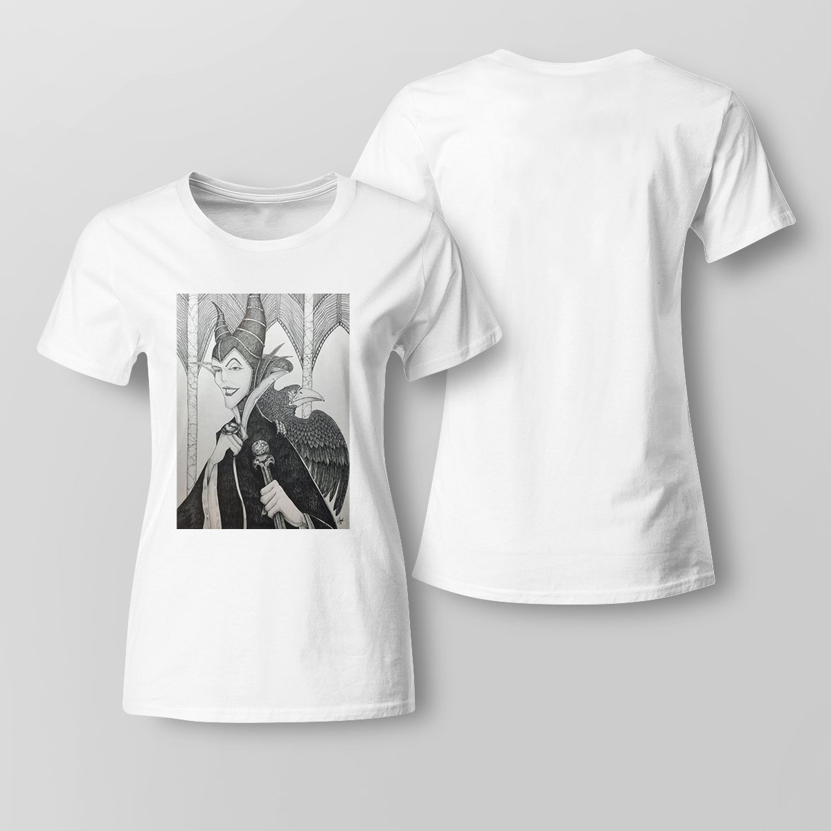 Maleficent Pen And Ink Disneyland Halloween Shirt Hoodie, Long Sleeve, Tank Top