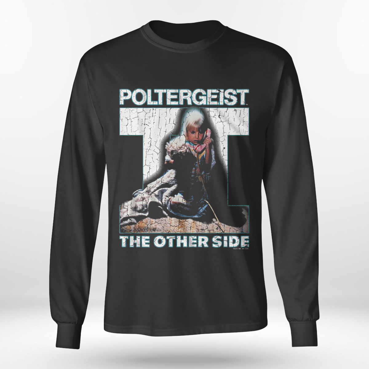Distressed Poltergeist Ii T Shirt Long Sleeve, Ladies Tee Distressed Poltergeist Ii T Shirt Long Sleeve, Ladies Tee