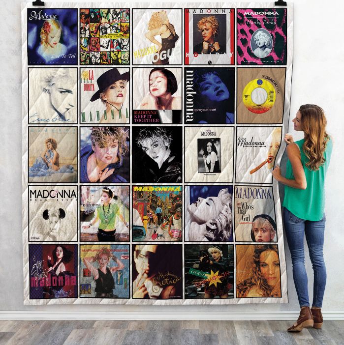 Madonna Whos That Girl Throw Fleece Quilt Blanket Premium