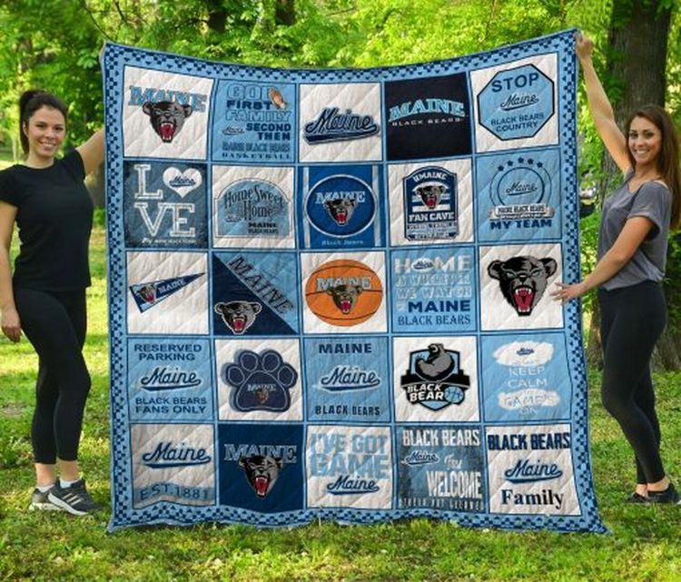 Maine Black Bears Ncaa Collection Fleece Quilt Blanket Premium