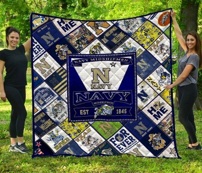 Navy Midshipmen Ncaa Collection Green Fleece Quilt Blanket Comfortable