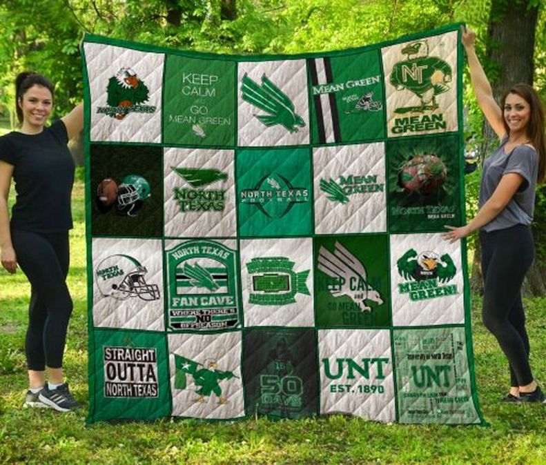 North Texas Mean Green Ncaa Collection Love Fleece Quilt Blanket Comfortable