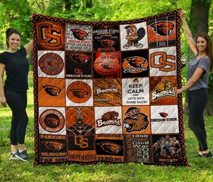 Osu Ncaa Oregon State Beavers Combined Great Fleece Quilt Blanket Comfortable