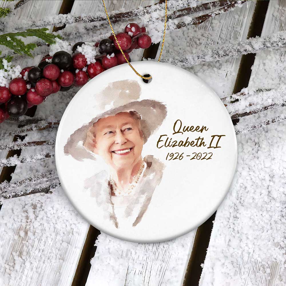 Queen Elizabeth Ii Oil Paiting Ornament Rip Her Majesty Commemorative Keepsake Holiday Gift