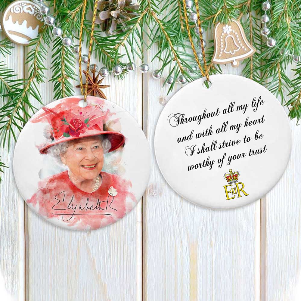 Queen Elizabeth Ii Quotes Ornament Xmas Tree Decor