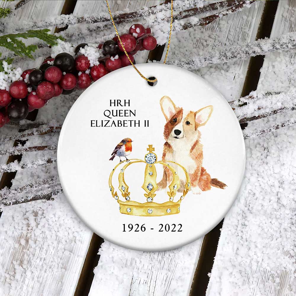 Queen Elizabeth Ii Royal Corgis Ornament Rip Her Majesty Commemorative Keepsake