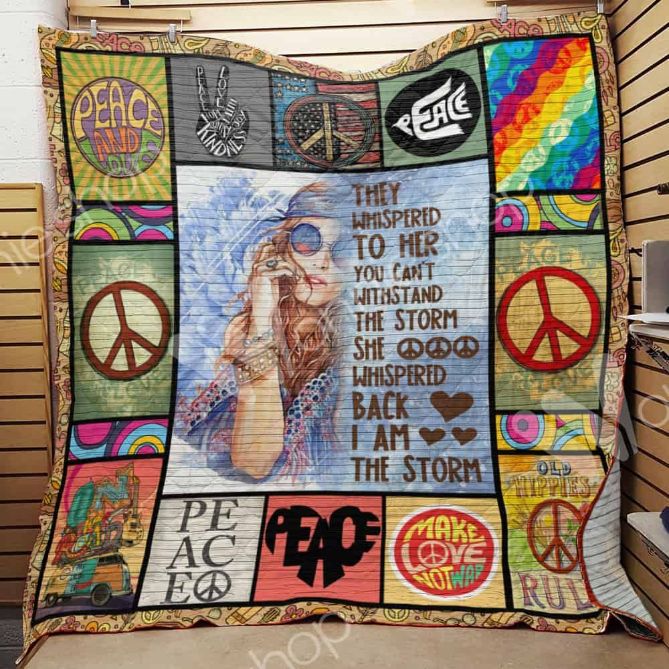 She Whispered Back Hippie Fleece Quilt Blanket Premium