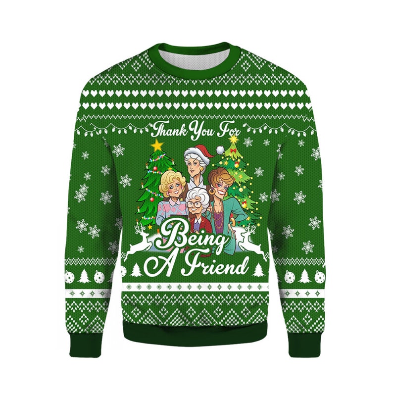 Thank You For Being A Friend Golden Girls Ugly Christmas Sweater Knitted Sweater