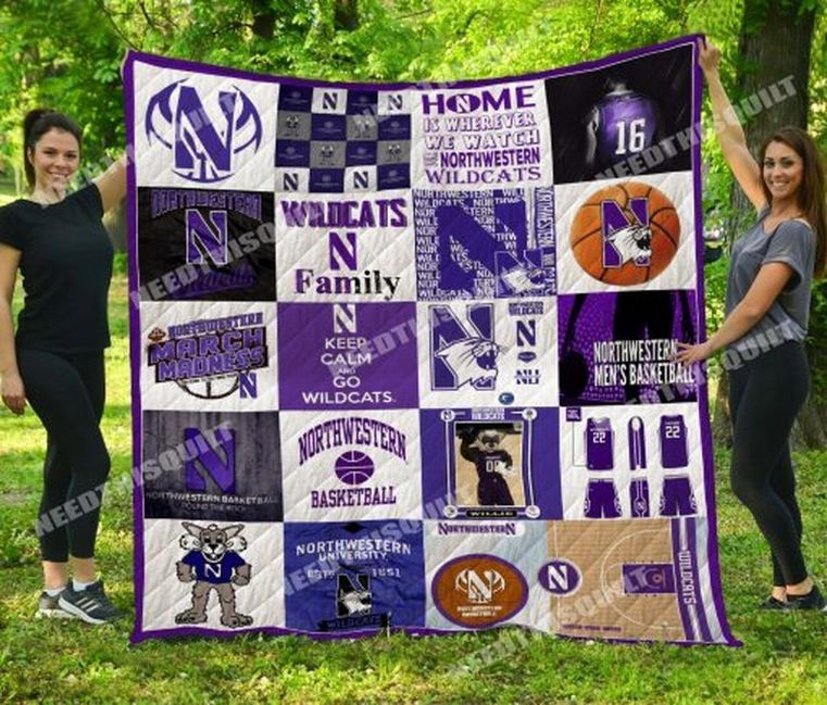 The Basketball Team Ncaa Northwestern Wildcats Fleece Quilt Blanket Premium