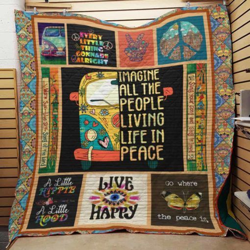 The Hippie Pattern Fleece Quilt Blanket Gift