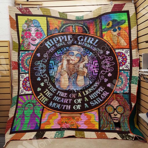 The Soul Of A Mermaid Hippie Fleece Quilt Blanket Premium