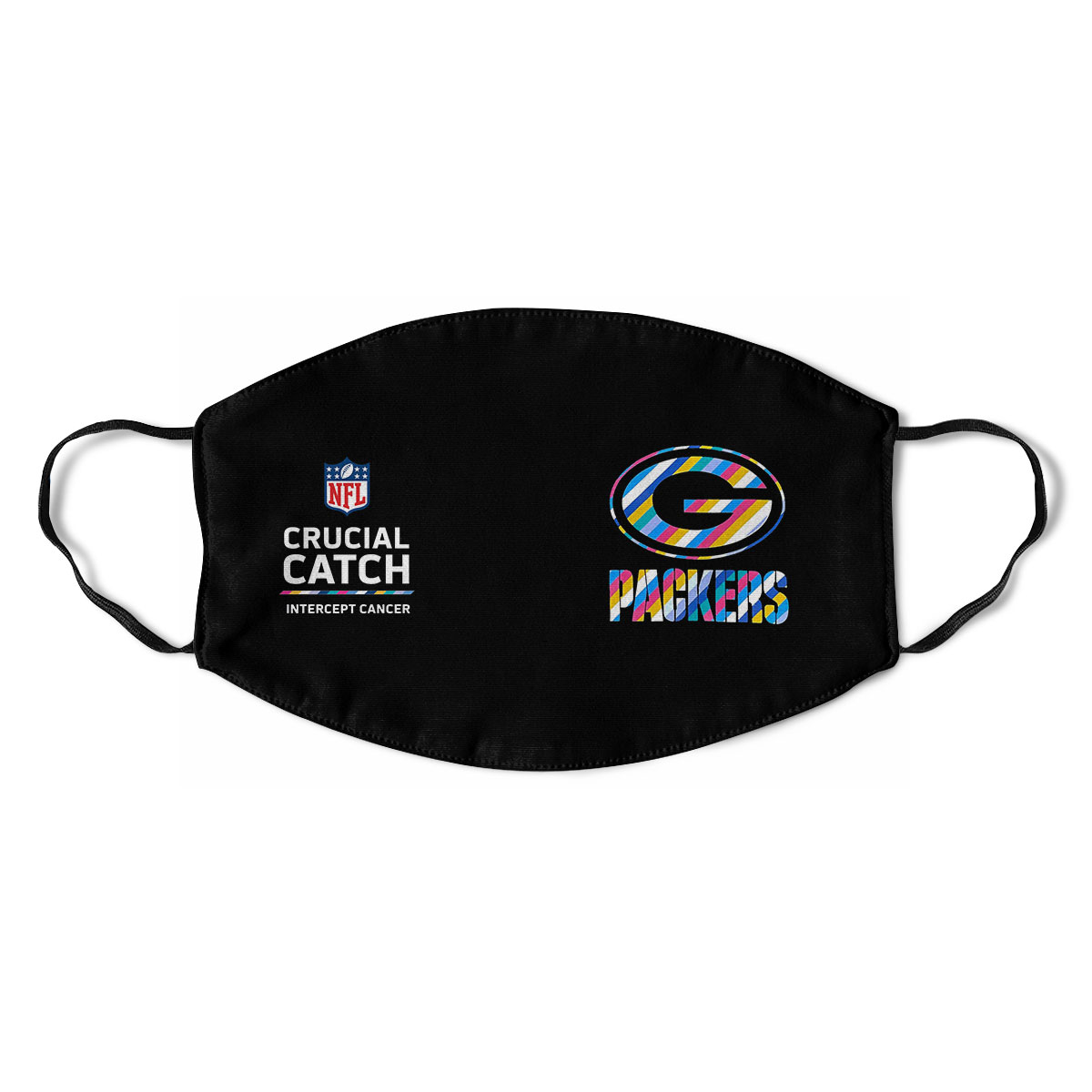 Green Bay Packers Nfl Crucial Catch Multicolor Face Mask Cloth Reusable