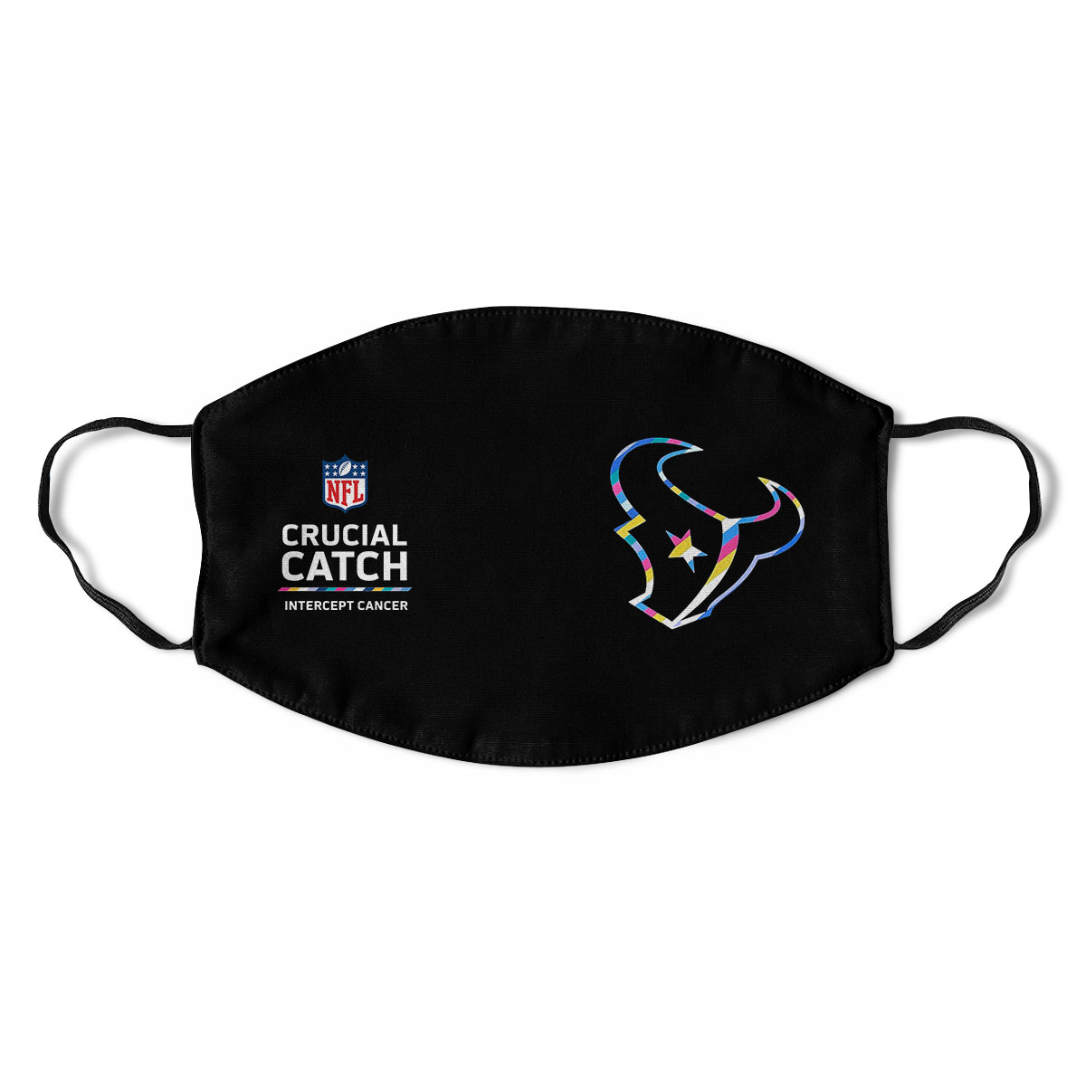 Houston Texans Nfl Crucial Catch Multicolor Face Mask Cloth Reusable