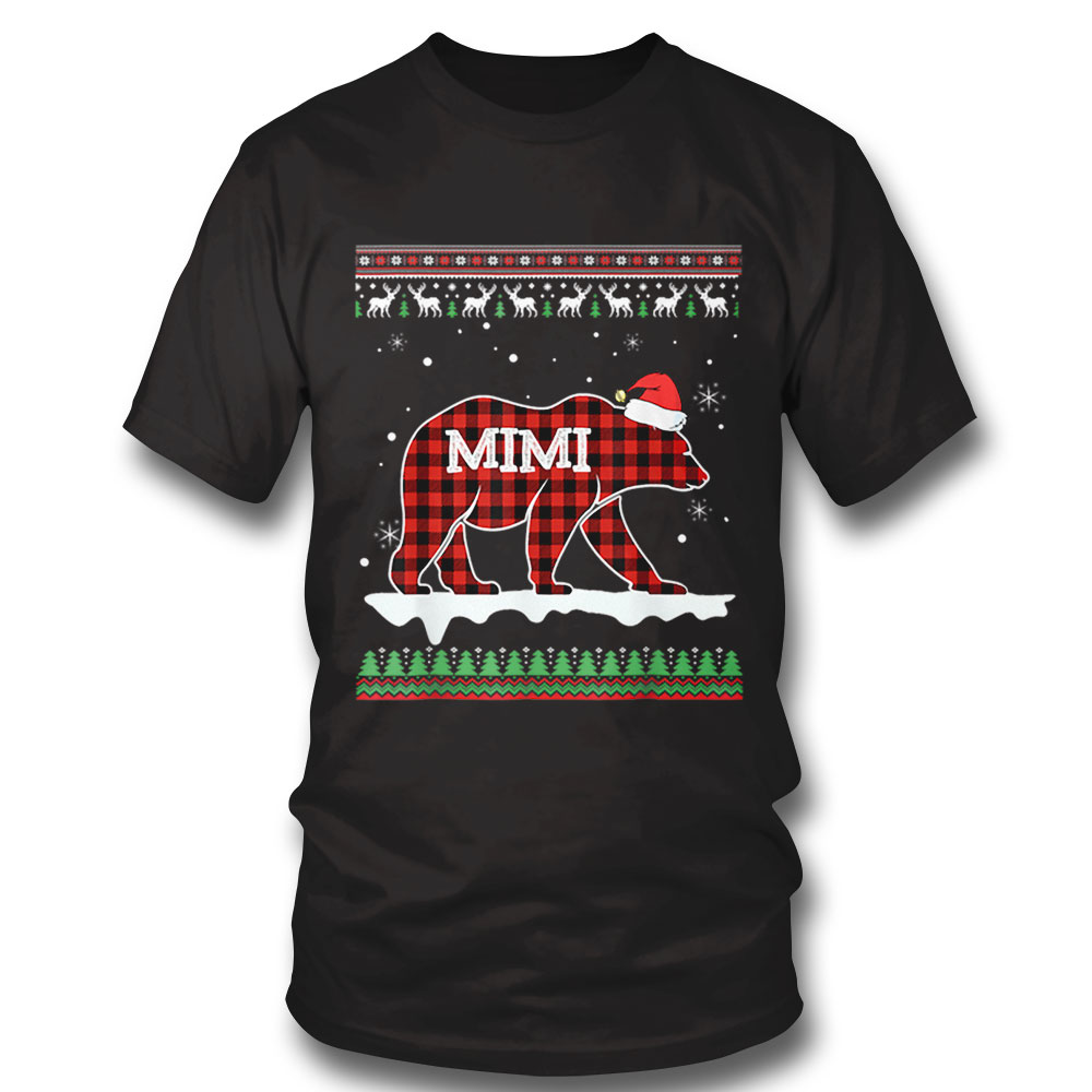 Mimi Bear Christmas Pajama Red Plaid Buffalo Family T-shirt Sweatshirt, Tank Top, Ladies Tee