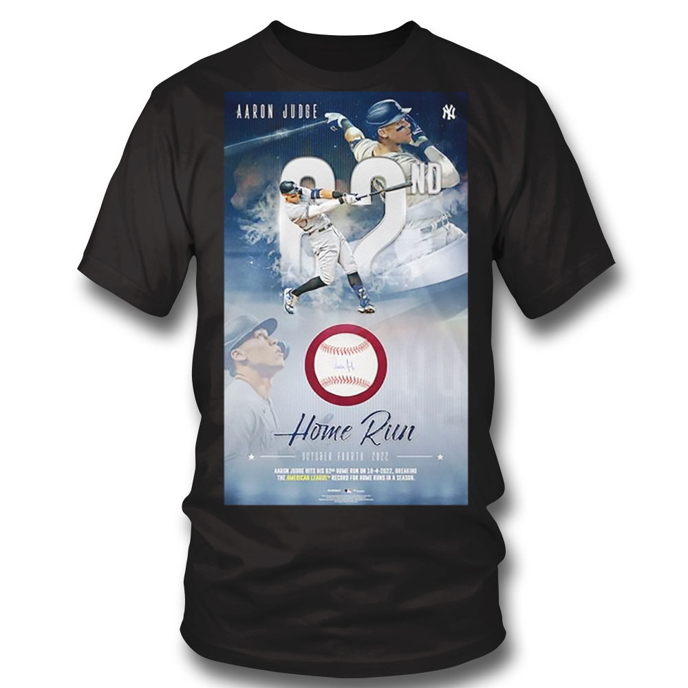 New York Yankees Aaron Judge Authentic American League Home Run Record Autographed Baseball Shirt Sweatshirt, Tank Top, Ladies Tee