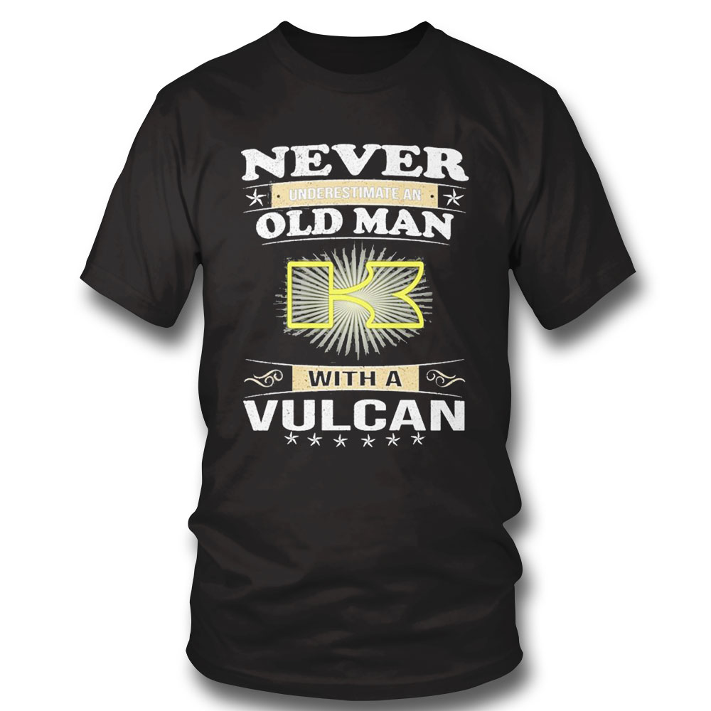 Official Never Underestimate An Old Man With A Vulcan Logo 2022 Shirt Hoodie, Long Sleeve, Tank Top