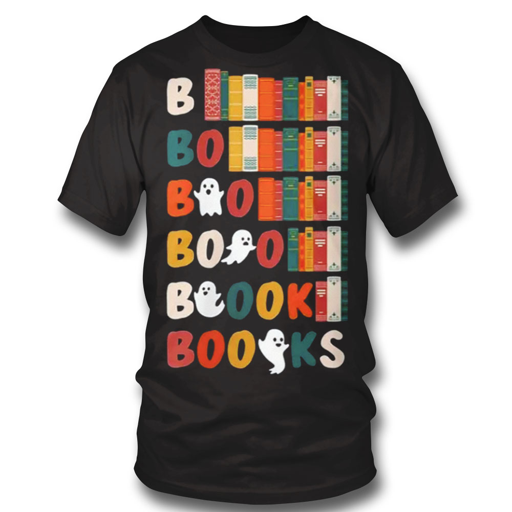 Womens Boooks Ghosts Funny Halloween Teacher Book Library Reading Shirt Sweatshirt, Tank Top, Ladies Tee