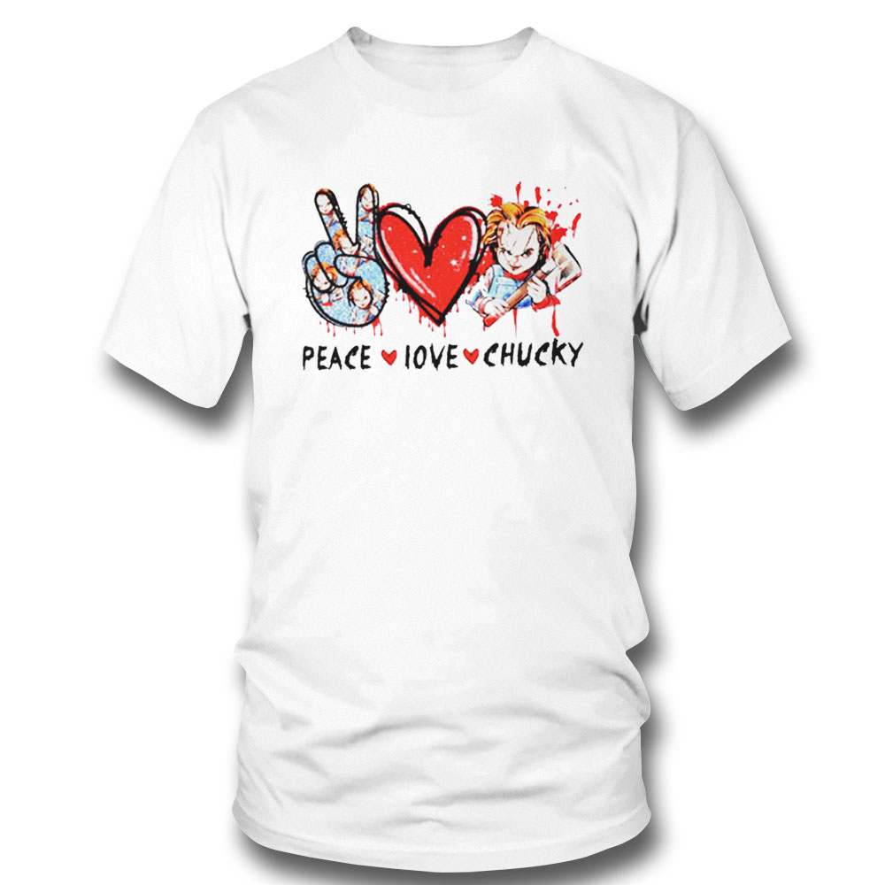 Peace Love Chucky Halloween Horror Shirt